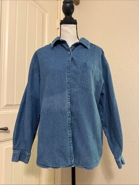 Talbots Blue Denim Button-Up Jacket